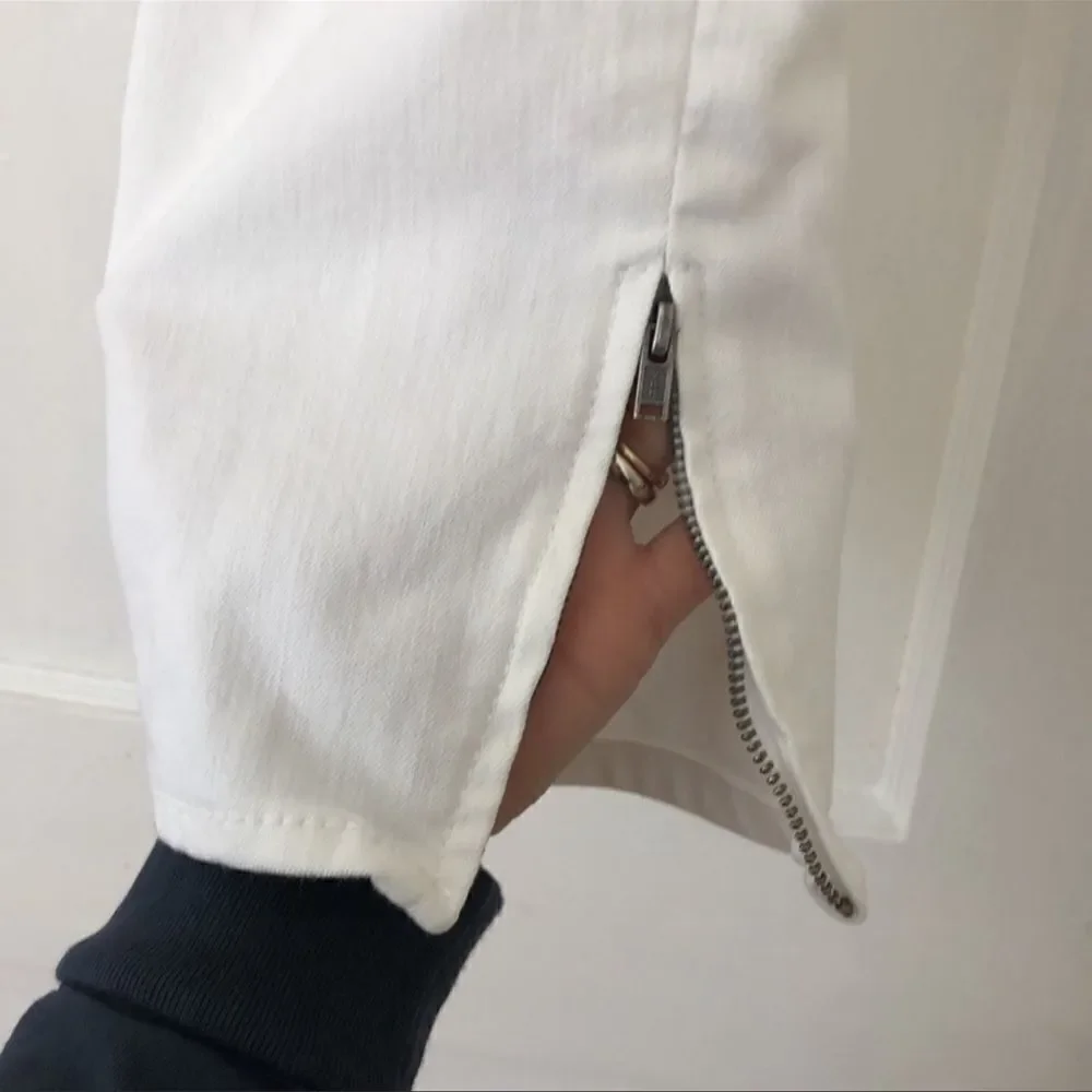 Free People White Zipper Ankle Skinny Jeans 27